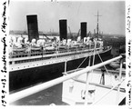 1929 06 28 Angleterre Southampton l'Aquitainia –Cunard vu du Majestic (White Star)